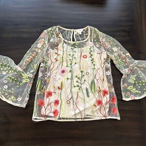 Adiva embroidery floral women top